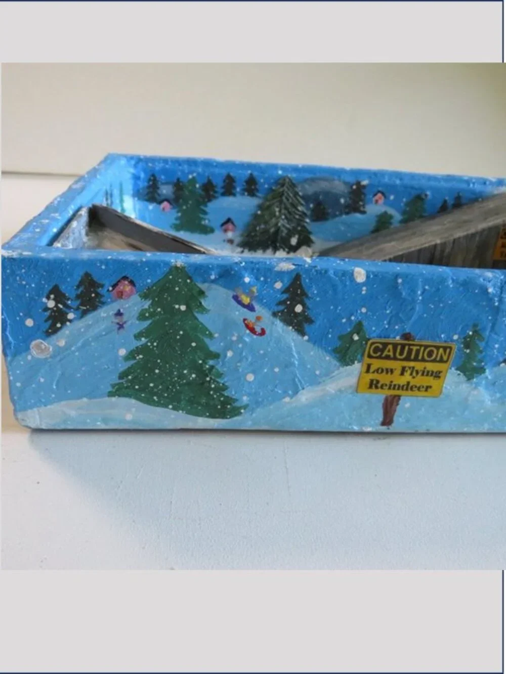 Handmade Reindeer Flight School Miniature Diorama Santa Christmas Village